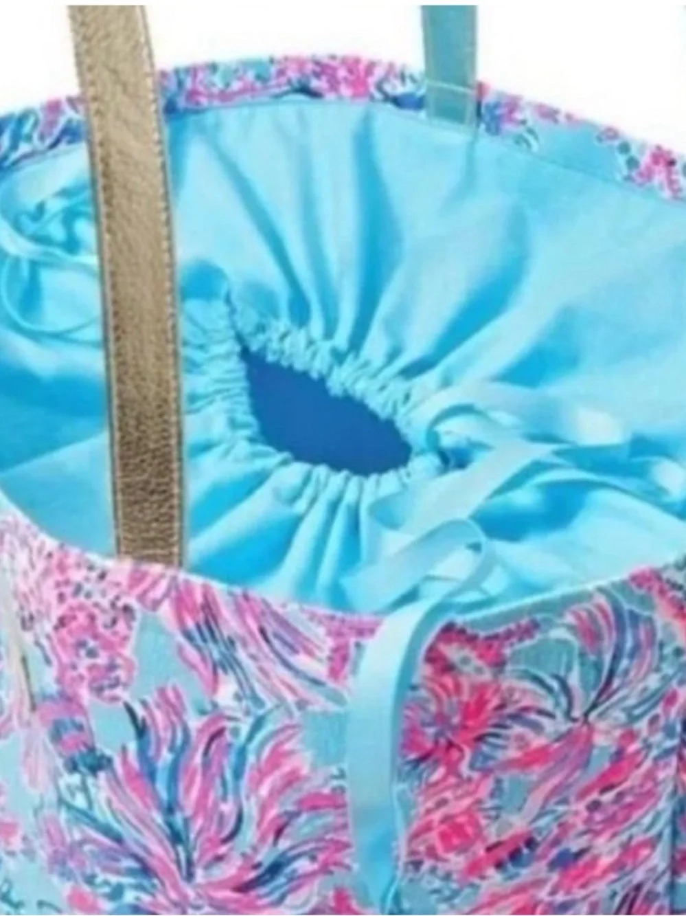 Lilly Pulitzer Canvas Wicker RARE Beach Tote Bag - Picture 5 of 15